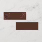 Bruine en roze zwenken met plan-bruine rug mini visitekaartje (Voorkant / Achterkant)