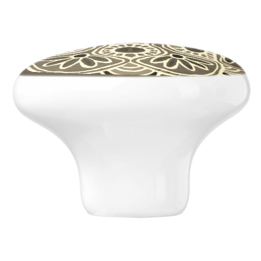 Bruine en tan Ceramische Trekknop Keramische Knop (Zijkant)