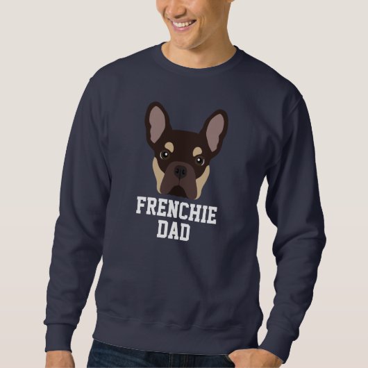 Bruine en Tan Franse Bulldog Hond Vader Sweatshirt (Voorkant)