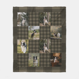 Bruine en Tan Schotse ruit 8 Fotocollage Fleece Deken