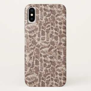 Bruine en Tan Snake Skin iPhone X Hoesje
