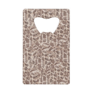 Bruine en Tan Snake Skin Creditkaart Flessenopener