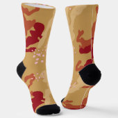 Bruine en Taupe Camouflage Ontwerp Sokken (Gebogen)