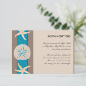 Bruine en Turquoise Band Starfish Accomodations Informatiekaartje (Staand voorkant)