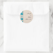 Bruine en Turquoise Band Starfish Envelope Seal Ronde Sticker (Tas)
