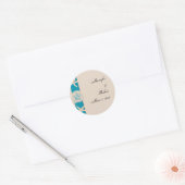 Bruine en Turquoise Band Starfish Envelope Seal Ronde Sticker (Envelop)