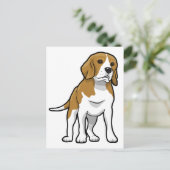 Bruine en Witte Beagle Briefkaart (Staand voorkant)