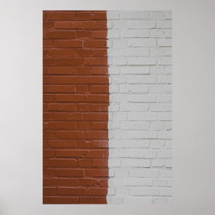 Bruine en witte betonwand poster