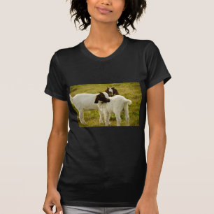 Bruine en witte Boer geitenlammeren in weiland fot T-shirt