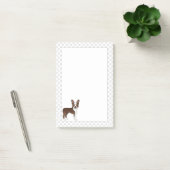 Bruine En Witte Boston Terrier Cartoon Hond & Poot Post-it® Notes (Kantoor)