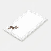 Bruine En Witte Boston Terrier Cartoon Hond & Poot Post-it® Notes (Schuin)