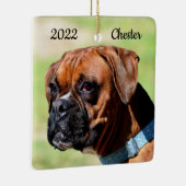 Bruine en Witte Boxer Puppy Dog Keramisch Ornament (Rechts)