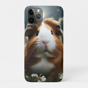 Bruine en witte cavia maan en madeliefjes, Case-Mate iPhone case