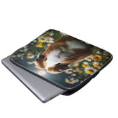 Bruine en witte cavia maan en madeliefjes, laptop sleeve (Voorkant onderkant)