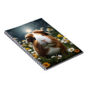 Bruine en witte cavia maan en madeliefjes, notitieboek (Rechterzijde)