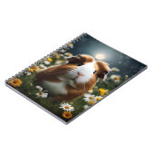 Bruine en witte cavia maan en madeliefjes, notitieboek (Linkerzijde)