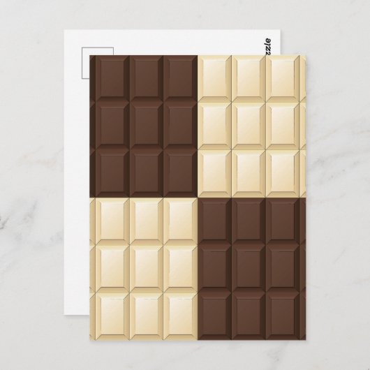 Bruine en witte chocolade briefkaart (Voorkant / Achterkant)