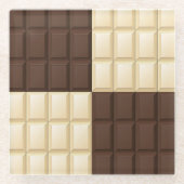 Bruine en witte chocolade glazen onderzetter (Voorkant)