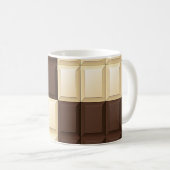 Bruine en witte chocolade koffiemok (Voorkant rechts)