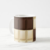 Bruine en witte chocolade koffiemok (Voorkant links)