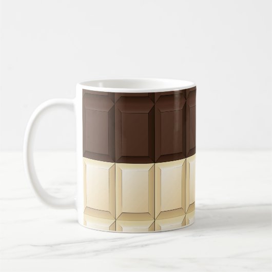 Bruine en witte chocolade koffiemok (Links)