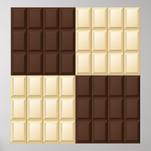 Bruine en witte chocolade poster