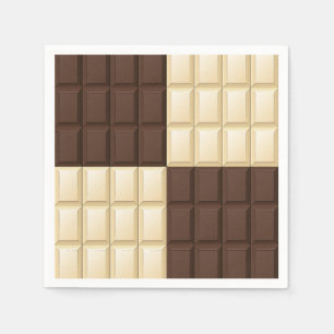 Bruine en witte chocolade servet