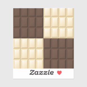 Bruine en witte chocolade sticker