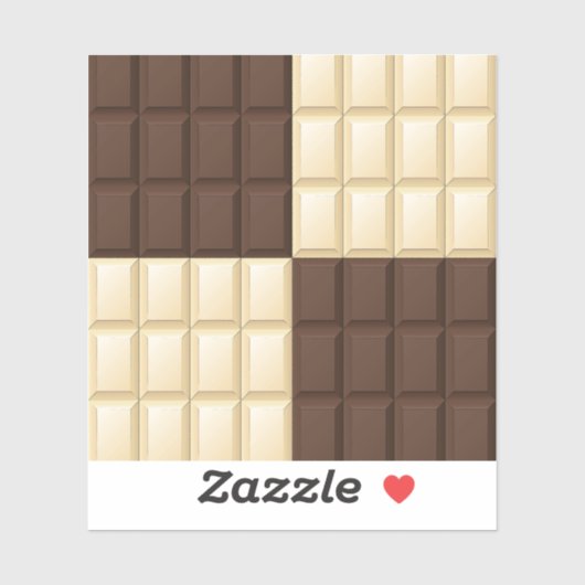 Bruine en witte chocolade sticker (Vel)