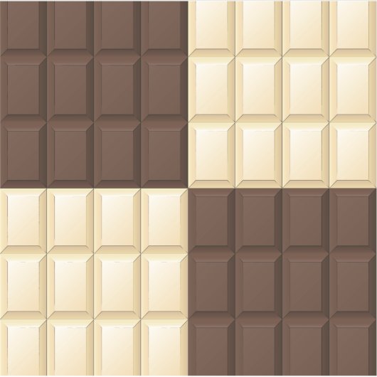 Bruine en witte chocolade sticker (Voorkant)