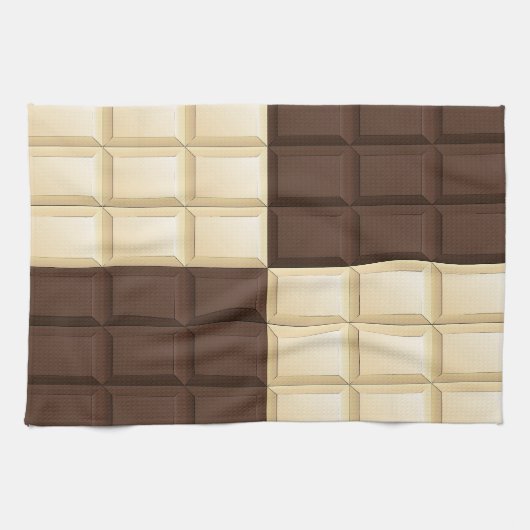 Bruine en witte chocolade theedoek (Horizontaal)