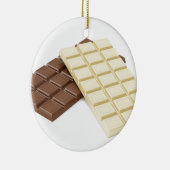 Bruine en witte chocoladerepen keramisch ornament (Rechts)