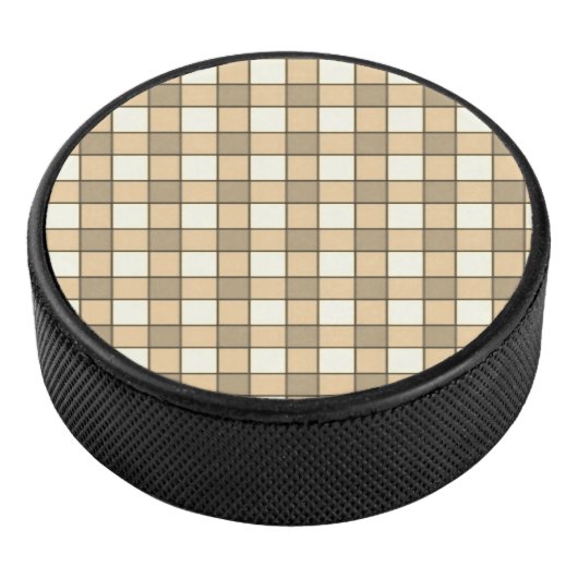 Bruine en witte controleblokken hockey puck (3/4)