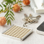 Bruine en witte controleblokken sleutelhanger (Zijkant)