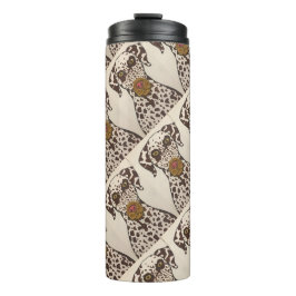 bruine en witte Dalmatische hond Thermische Tumble Thermosbeker