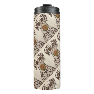 bruine en witte Dalmatische hond Thermische Tumble Thermosbeker