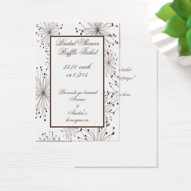 Bruine en witte dandelion Fluff Raffle Visitekaartje (Bureau)