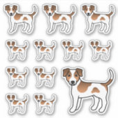 Bruine en witte Deens-Zweedse boerderijhond Moppig Sticker (Voorkant)