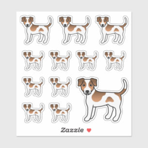 Bruine en witte Deense en Zweedse farmdog-honden Sticker