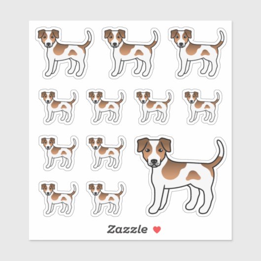 Bruine en witte Deense en Zweedse farmdog-honden Sticker (Vel)