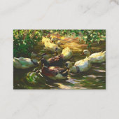  bruine en witte eenden in een hond visitekaartje (Achterkant)