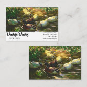  bruine en witte eenden in een hond visitekaartje (Voorkant / Achterkant)