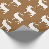 Bruine en witte eland cadeaupapier (Hoek)