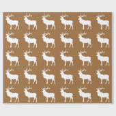 Bruine en witte eland cadeaupapier (Vlak)