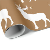 Bruine en witte eland cadeaupapier (Rol Hoek)