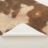 Bruine en witte florale textiel sherpa deken (3/4)