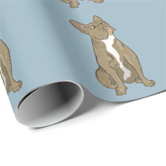 Bruine en witte Franse bulldog Cadeaupapier (Rol Hoek)