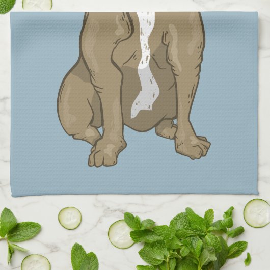 Bruine en witte Franse bulldog Theedoek (Gevouwen)