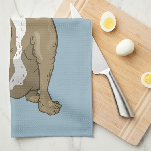 Bruine en witte Franse bulldog Theedoek (Quarter Fold)