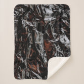 Bruine en witte gedroogde bladeren sherpa deken (Voorkant)